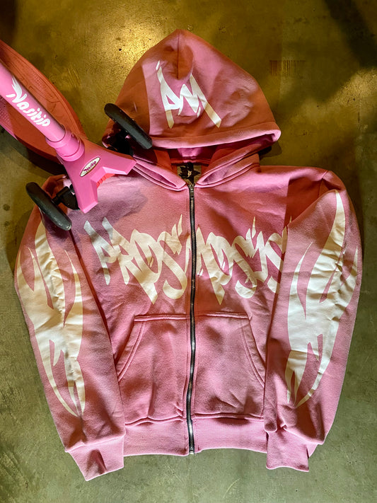 Acid Pink Washed Zip up